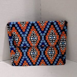 Vera Bradley tech envelope or clutch Marrakesh beads design in Blue/ Orange NWOT